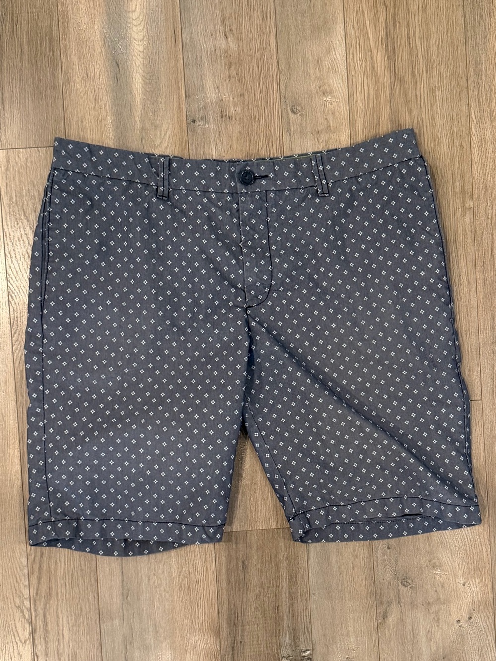 Original Penguin Navy Diamond-Print Flat Front Shorts